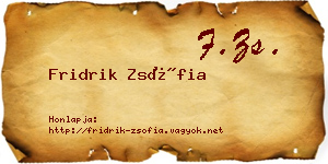 Fridrik Zsófia névjegykártya