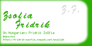 zsofia fridrik business card